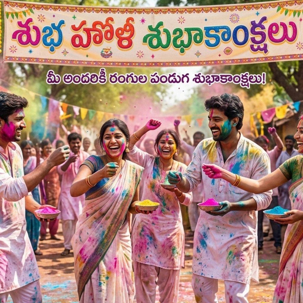 Happy Holi Wishes in Telugu