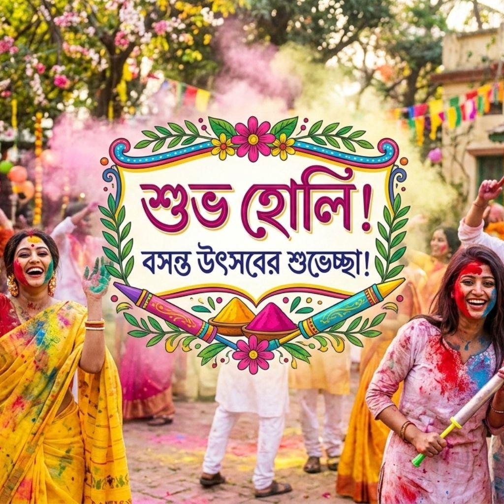 Happy Holi Wishes in Bengali